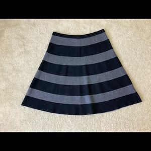 Spense Black & White Stripe Knit Circle Skirt Size L
